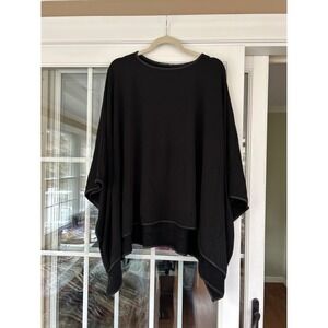 EUC Capote Black Poncho Oversized Pullover Top Tunic Size M/L